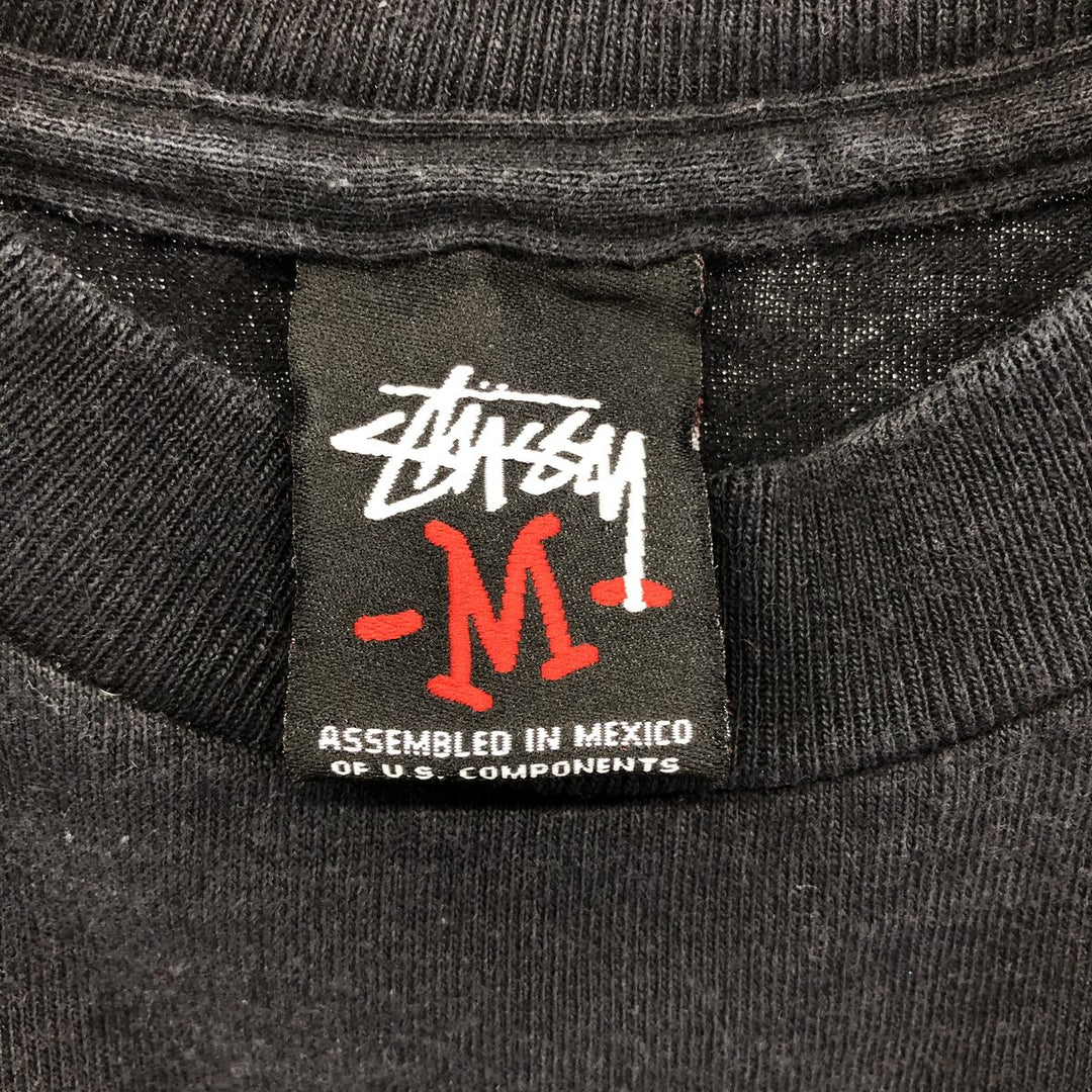 00s~ STUSSY Skull Pattern Surf Skate T-shirt Men's M size cotton black type Vintage Second Hand