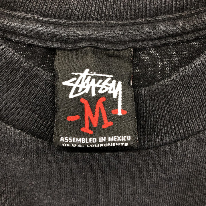00s~ STUSSY Skull Pattern Surf Skate T-shirt Men's M size cotton black type Vintage Second Hand