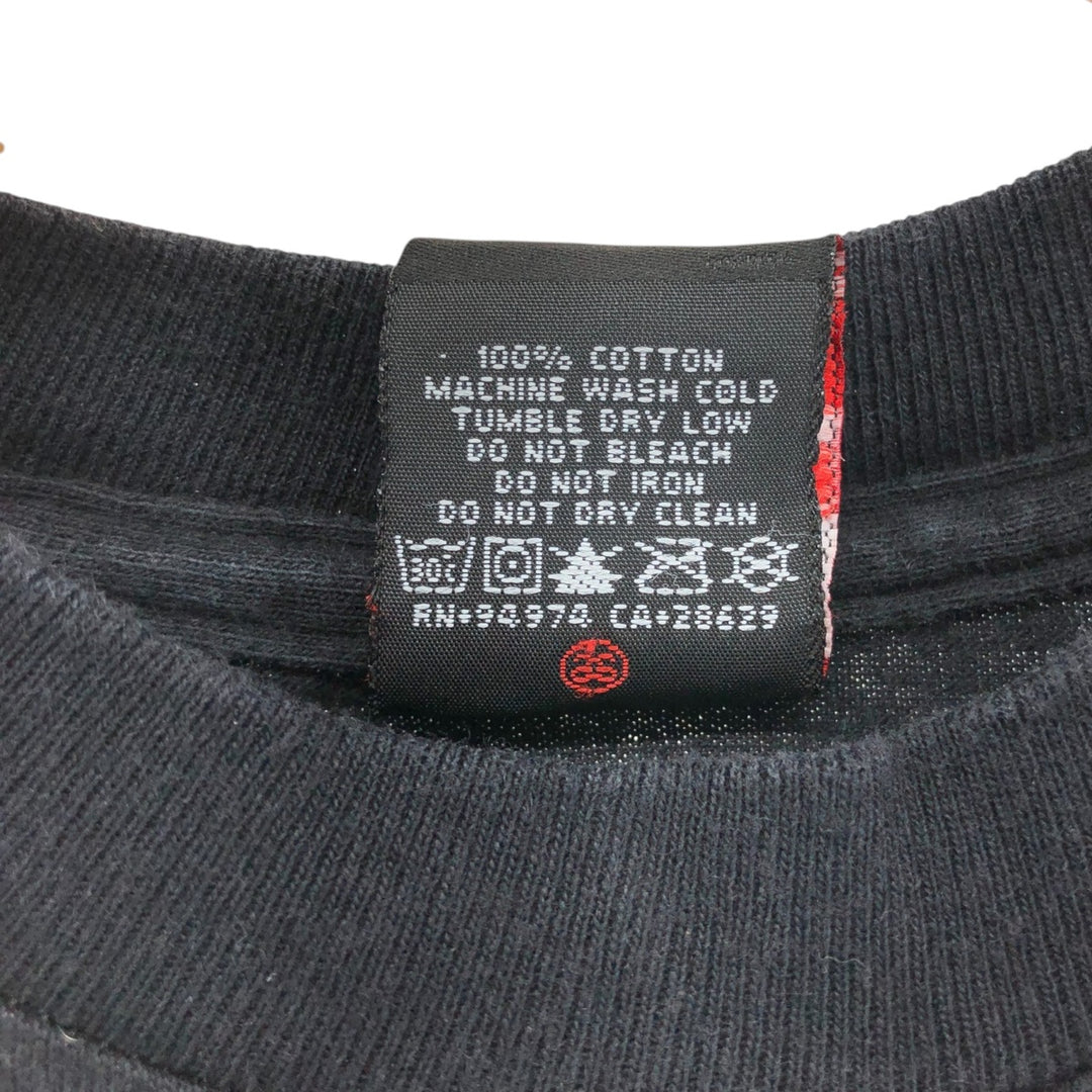 00s~ STUSSY Skull Pattern Surf Skate T-shirt Men's M size cotton black type Vintage Second Hand