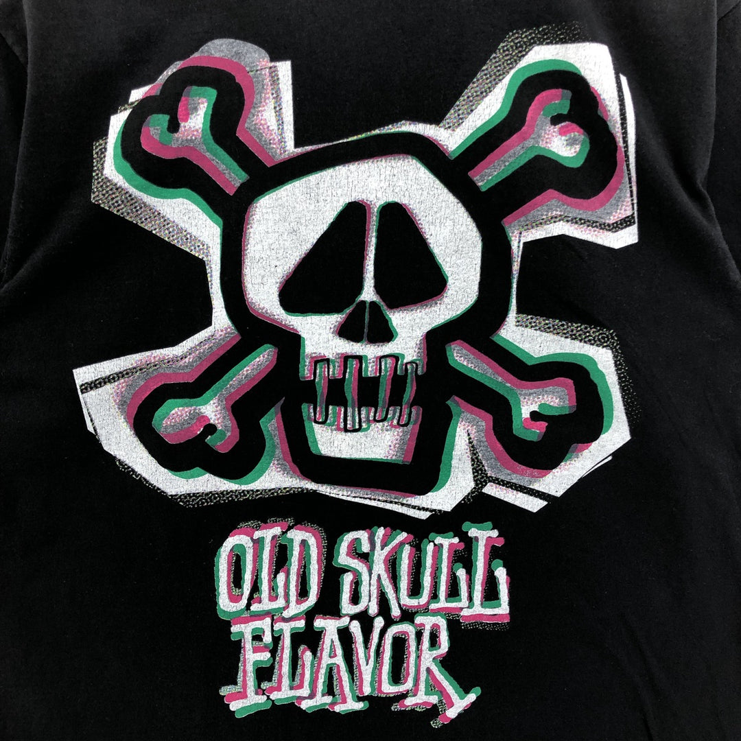 00s~ STUSSY Skull Pattern Surf Skate T-shirt Men's M size cotton black type Vintage Second Hand