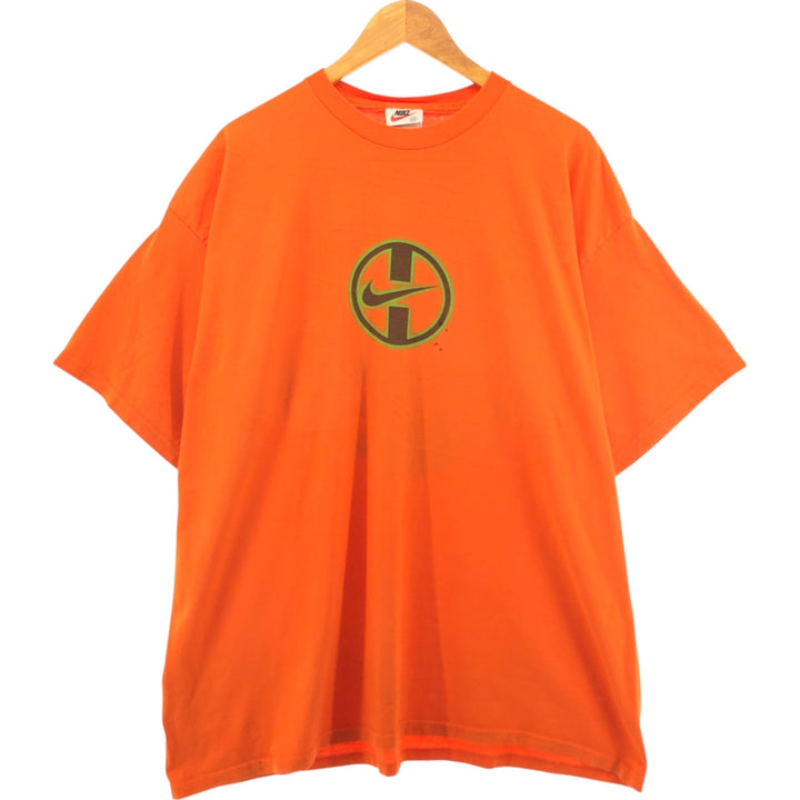 90'S Nike Logo Print T-Shirt Made in USA Men's XXL Vintage cotton orange type Vintage Second Hand