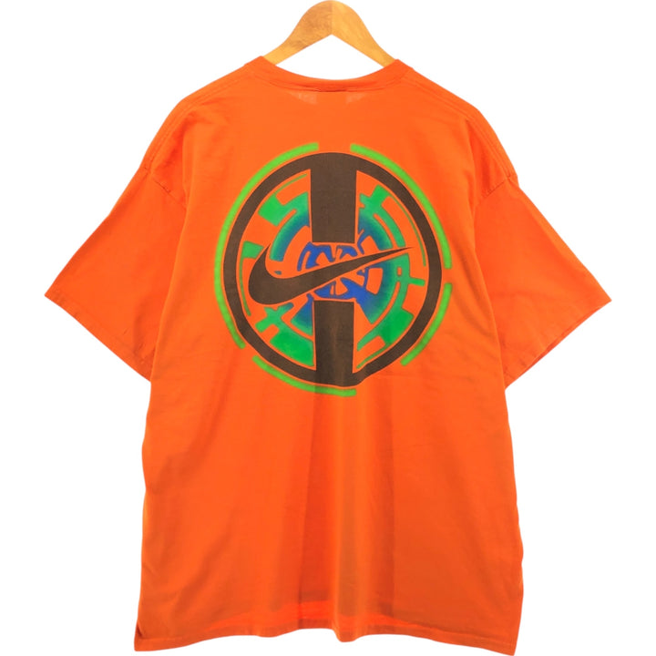 90'S Nike Logo Print T-Shirt Made in USA Men's XXL Vintage cotton orange type Vintage Second Hand