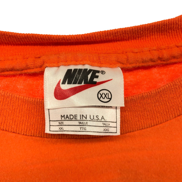 90'S Nike Logo Print T-Shirt Made in USA Men's XXL Vintage cotton orange type Vintage Second Hand