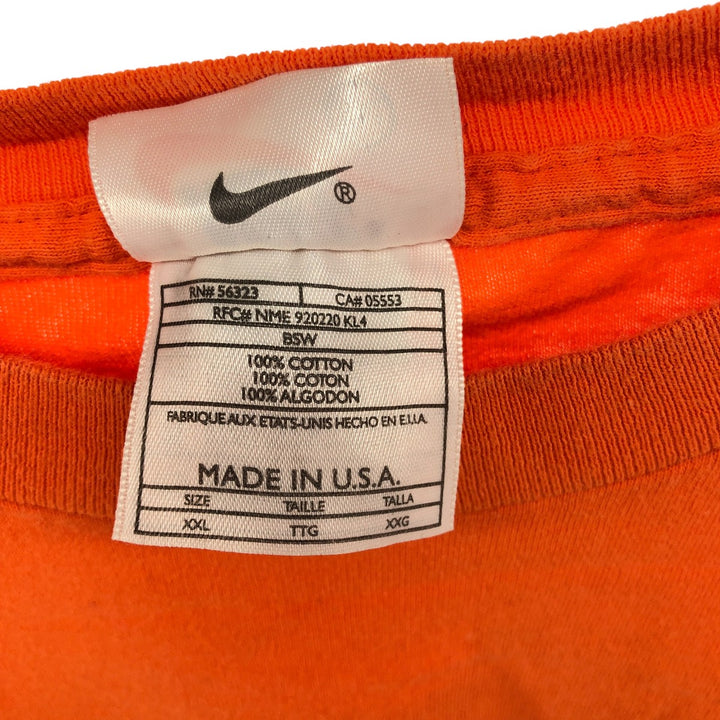 90'S Nike Logo Print T-Shirt Made in USA Men's XXL Vintage cotton orange type Vintage Second Hand