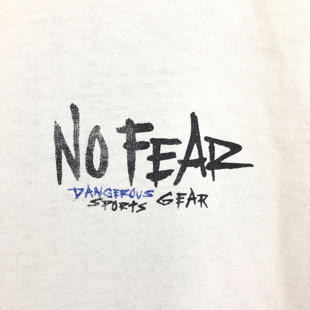 90'S SOF TEE NO FEAR surf skate T-shirt made in USA men's size L vintage cotton gray type Vintage Second Hand