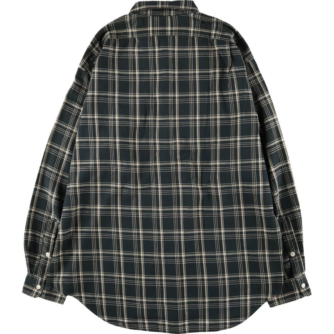 Ralph Lauren POLO by Ralph Lauren GISHIRT long-sleeved cotton check shirt, men's size L cotton black type Vintage Second Hand