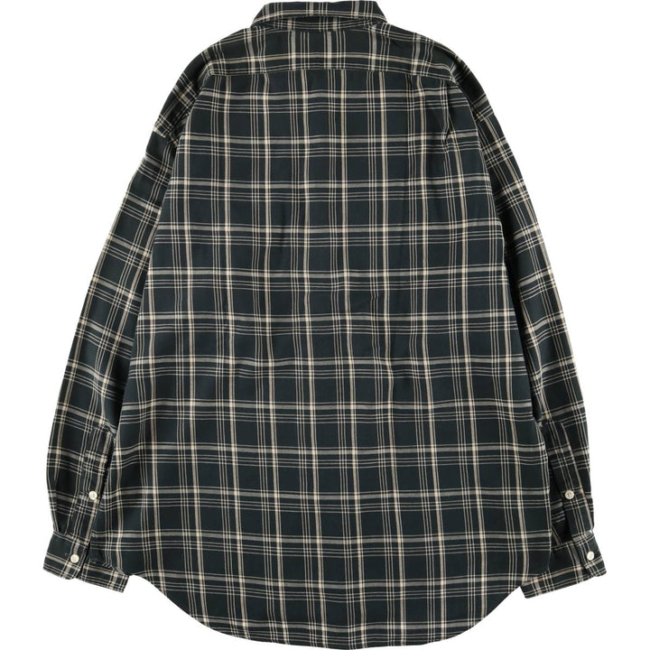 Ralph Lauren POLO by Ralph Lauren GISHIRT long-sleeved cotton check shirt, men's size L cotton black type Vintage Second Hand