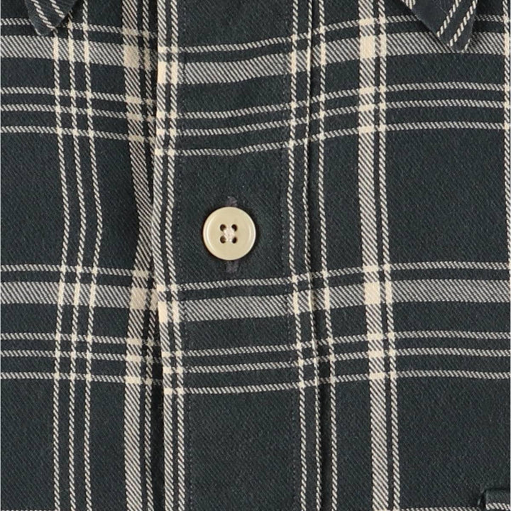 Ralph Lauren POLO by Ralph Lauren GISHIRT long-sleeved cotton check shirt, men's size L cotton black type Vintage Second Hand