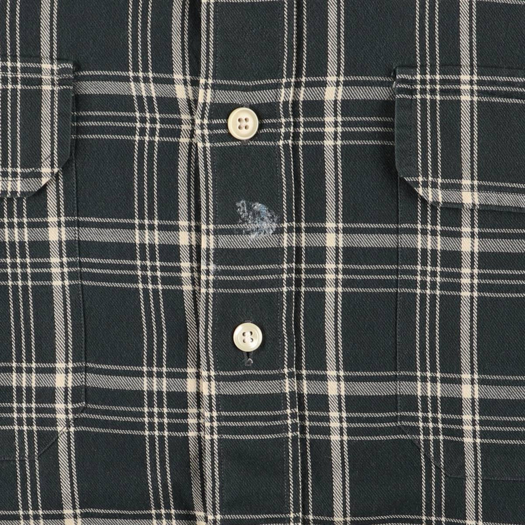 Ralph Lauren POLO by Ralph Lauren GISHIRT long-sleeved cotton check shirt, men's size L cotton black type Vintage Second Hand