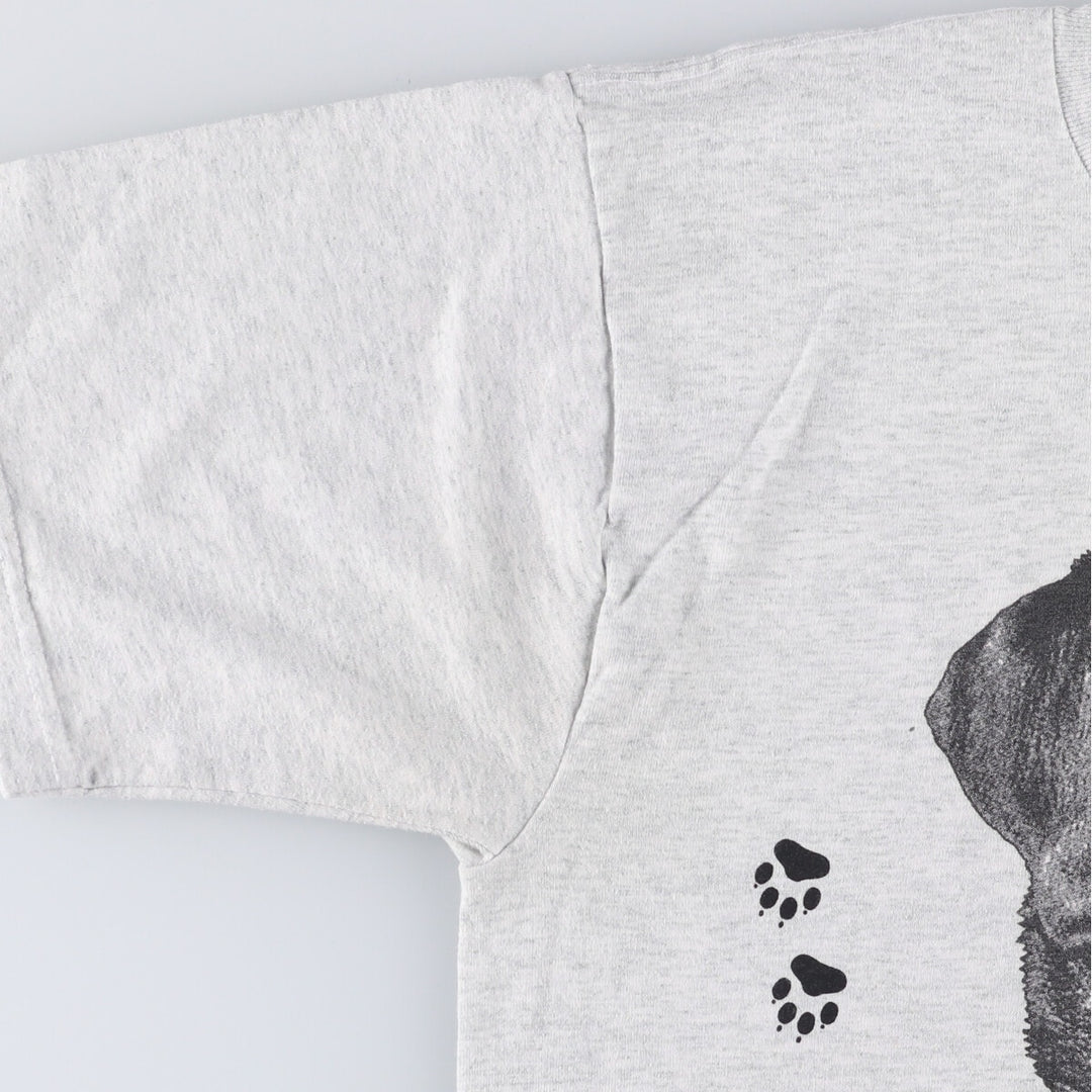 Fruit of the Loom LABRADOR Labrador Dog Print Animal T-Shirt, Men's Medium cotton gray type Vintage Second Hand