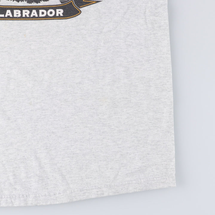 Fruit of the Loom LABRADOR Labrador Dog Print Animal T-Shirt, Men's Medium cotton gray type Vintage Second Hand