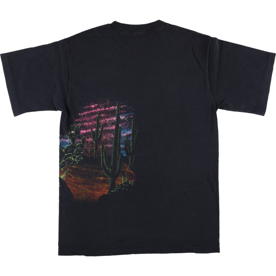 90'S Snake Pattern Python Pattern Animal T-shirt Men's XL Vintage unclear black type Vintage Second Hand