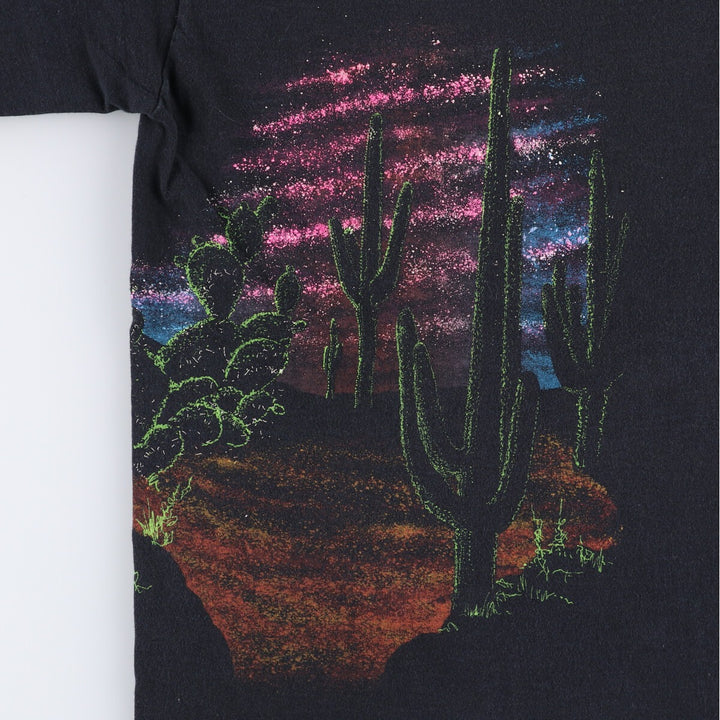 90'S Snake Pattern Python Pattern Animal T-shirt Men's XL Vintage unclear black type Vintage Second Hand