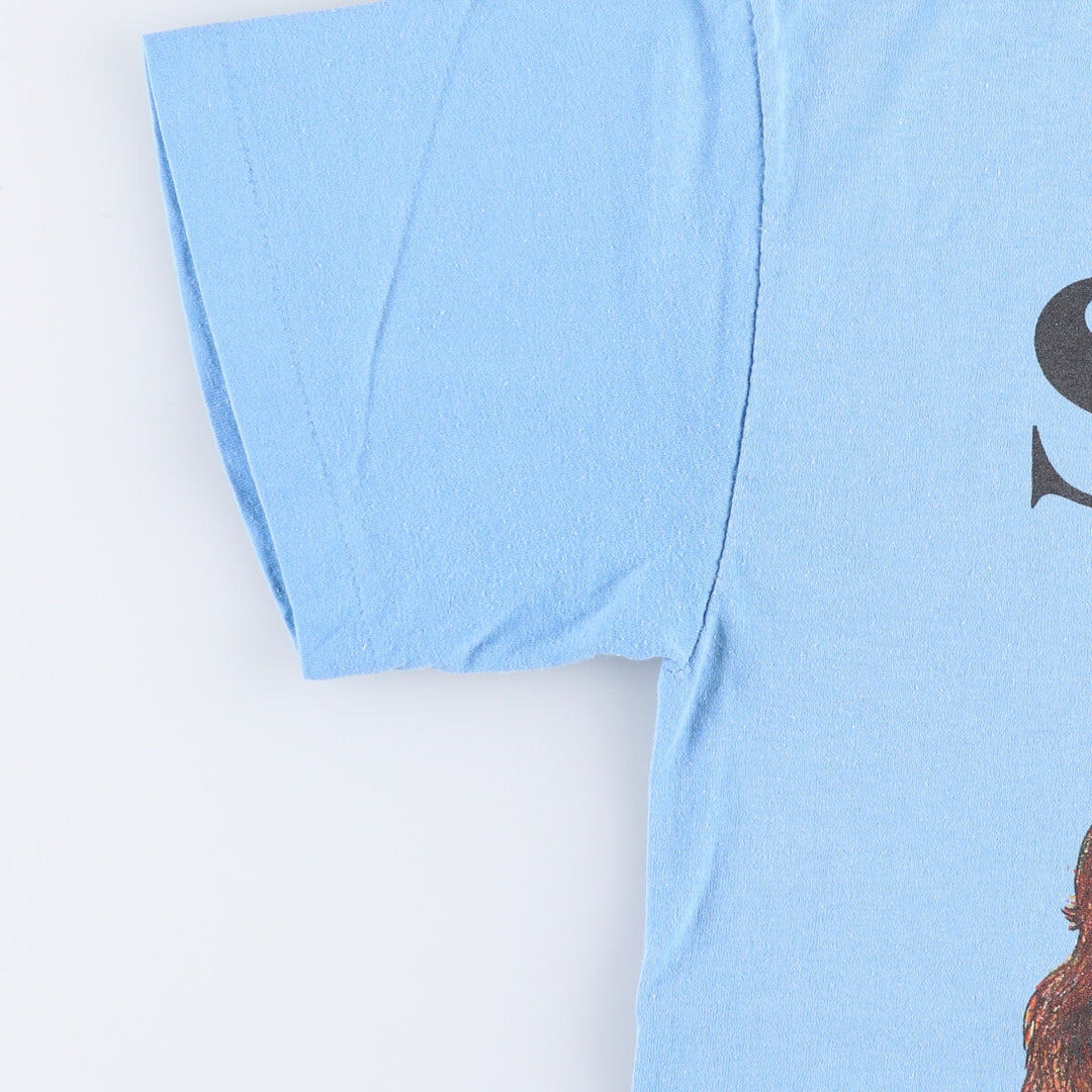 90'S Touch of Gold Dog Pattern Animal T-Shirt Made in USA Men's M Size Vintage cotton Blue type light blue Vintage Second Hand