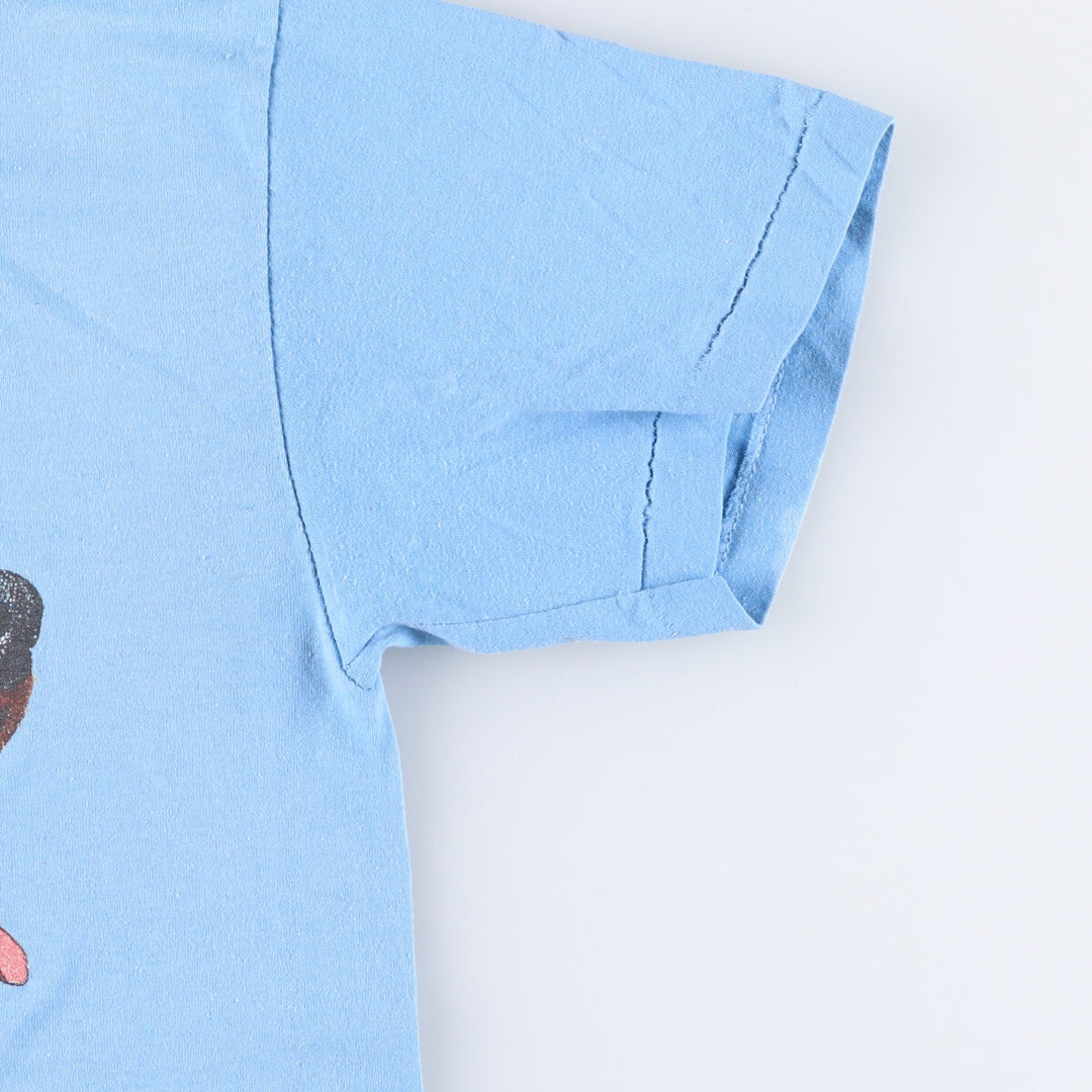 90'S Touch of Gold Dog Pattern Animal T-Shirt Made in USA Men's M Size Vintage cotton Blue type light blue Vintage Second Hand