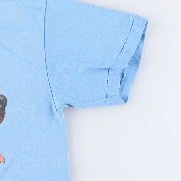 90'S Touch of Gold Dog Pattern Animal T-Shirt Made in USA Men's M Size Vintage cotton Blue type light blue Vintage Second Hand