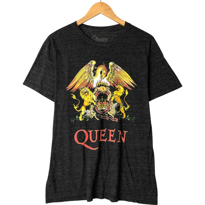QUEEN Band T-shirt, Men's L size unclear black type Vintage Second Hand