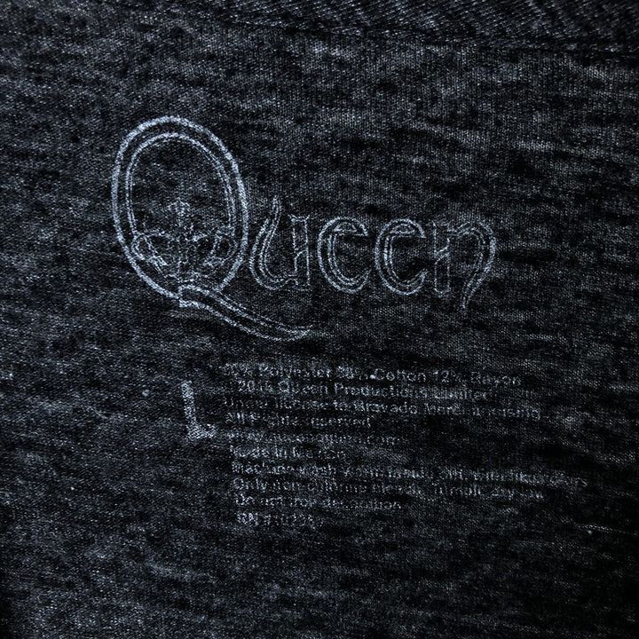 QUEEN Band T-shirt, Men's L size unclear black type Vintage Second Hand
