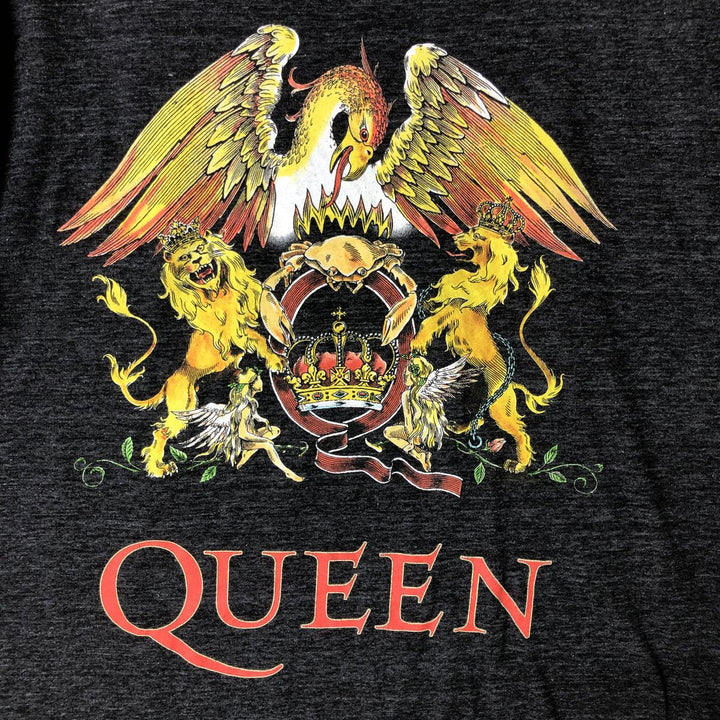 QUEEN Band T-shirt, Men's L size unclear black type Vintage Second Hand