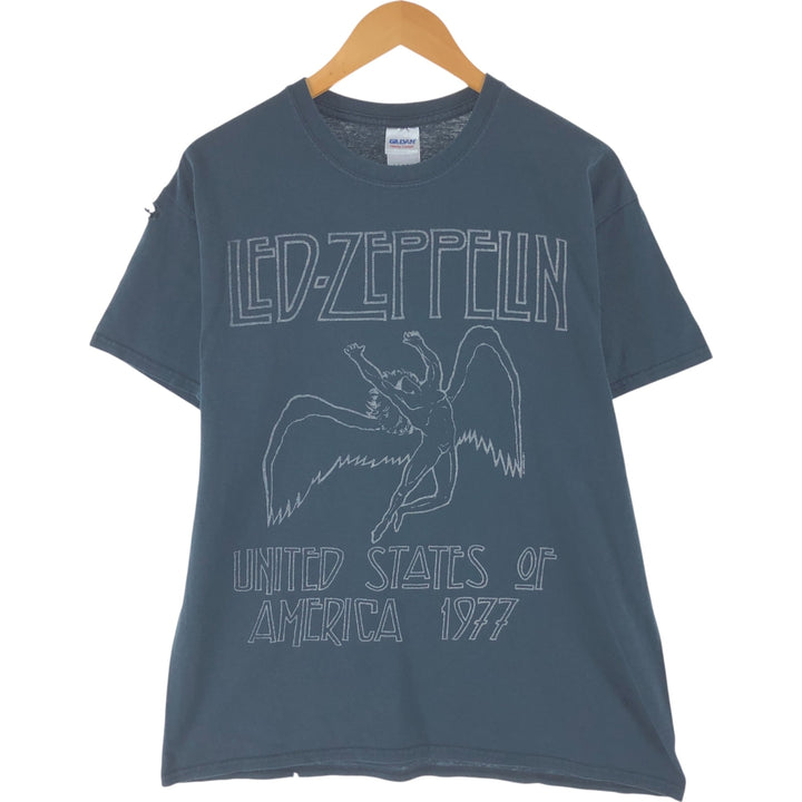 Gildan Led Zeppelin Band T-Shirt, Men's Size L cotton black type Vintage Second Hand