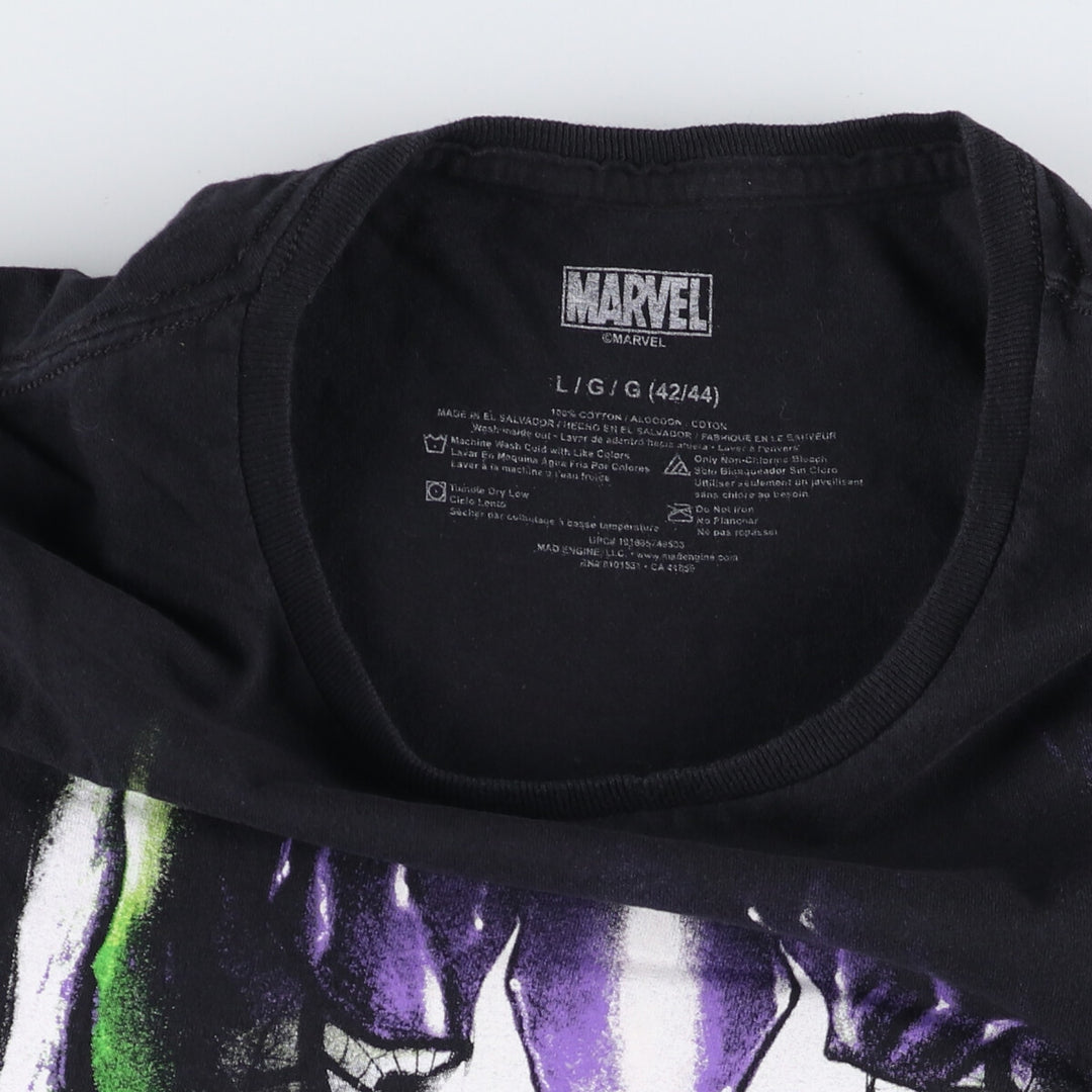 Marvel VENOM Character Print T-Shirt, Men's L size cotton black type Vintage Second Hand
