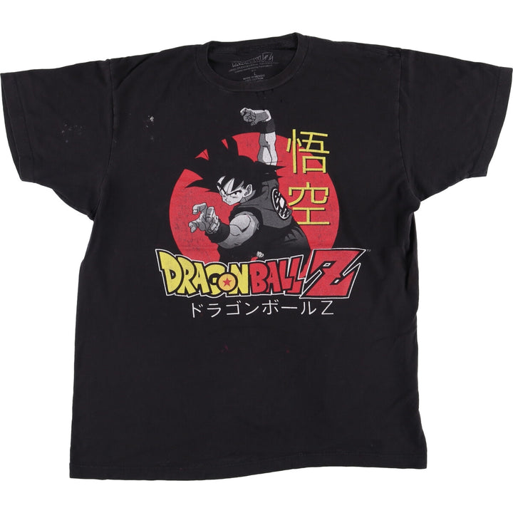Dragon Ball Z Son Goku character print T-shirt, men's size L cotton black type Vintage Second Hand