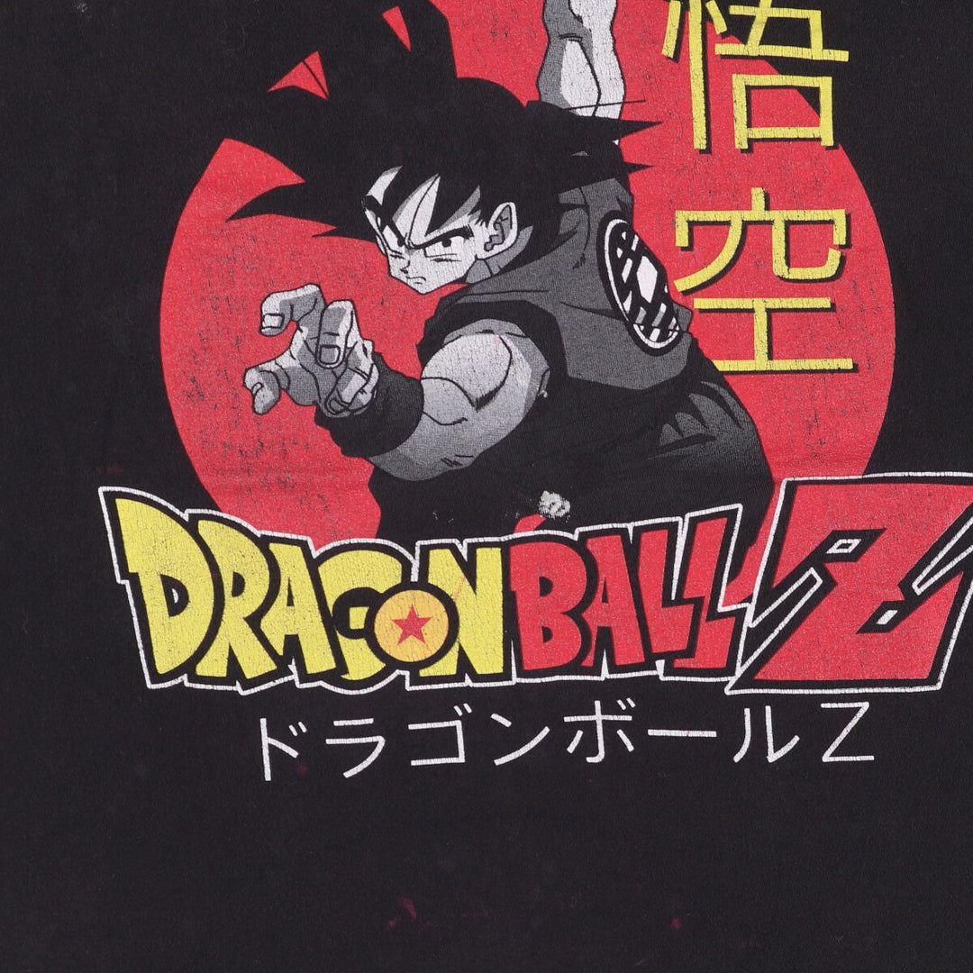 Dragon Ball Z Son Goku character print T-shirt, men's size L cotton black type Vintage Second Hand