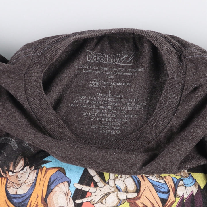 DRAGONBALL Z Dragon Ball Z Anime Character Print T-Shirt Men's Size L cotton gray type Vintage Second Hand