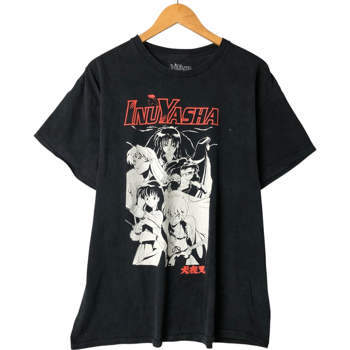 INUYASHA Inuyasha Anime Character Print T-Shirt, Men's XL cotton black type Vintage Second Hand