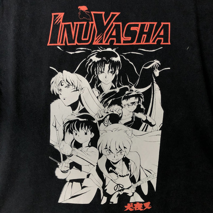 INUYASHA Inuyasha Anime Character Print T-Shirt, Men's XL cotton black type Vintage Second Hand