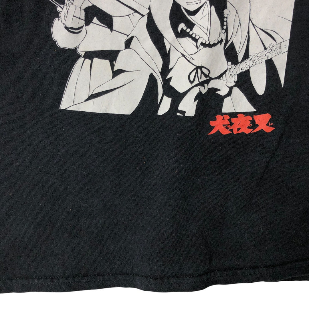 INUYASHA Inuyasha Anime Character Print T-Shirt, Men's XL cotton black type Vintage Second Hand