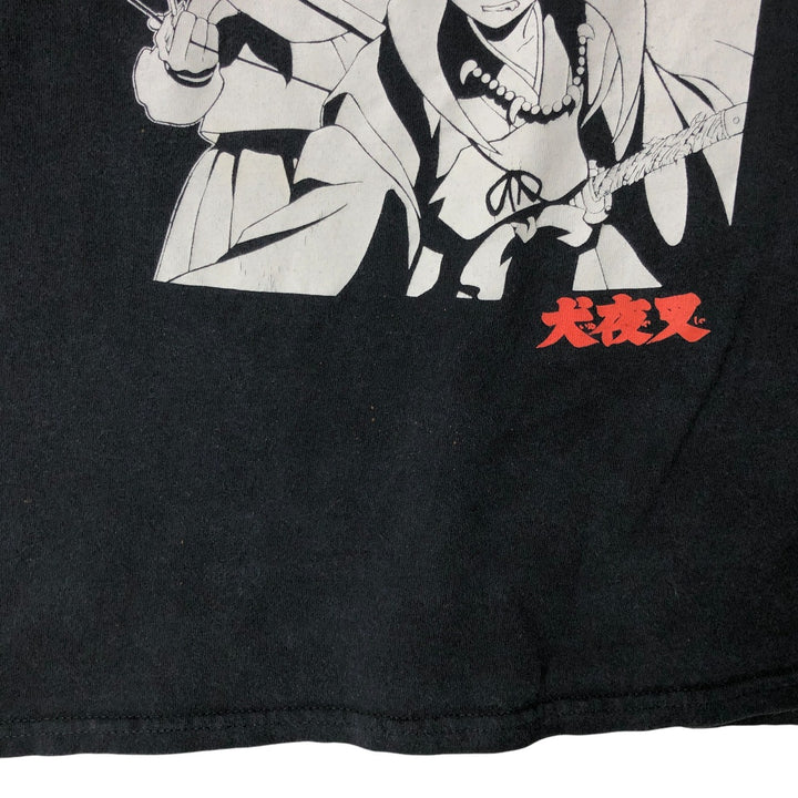 INUYASHA Inuyasha Anime Character Print T-Shirt, Men's XL cotton black type Vintage Second Hand