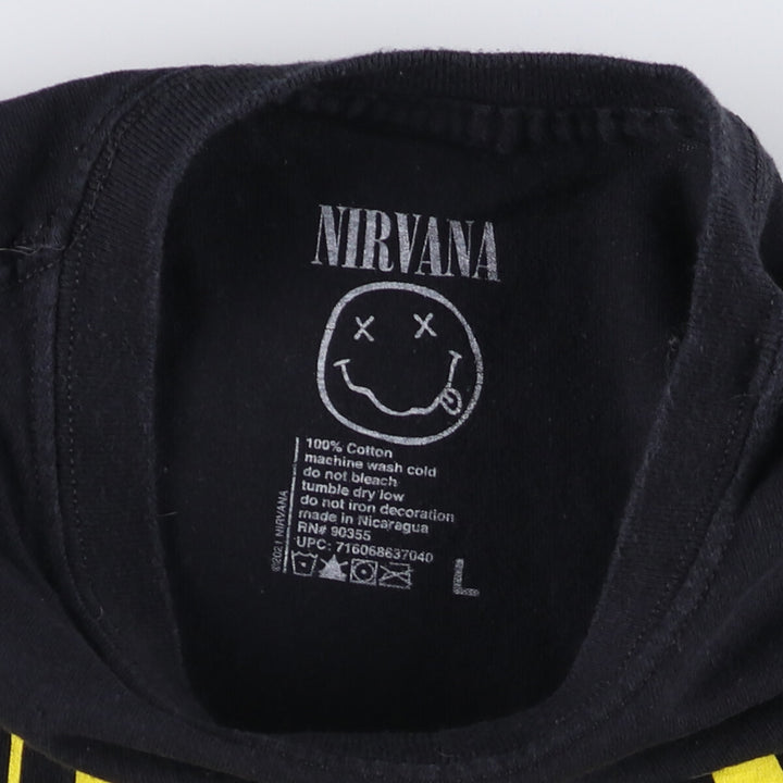 NIRVANA Nirvana Band T-shirt, Band T, Men's L size cotton black type Vintage Second Hand