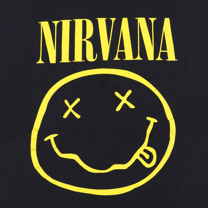 NIRVANA Nirvana Band T-shirt, Band T, Men's L size cotton black type Vintage Second Hand