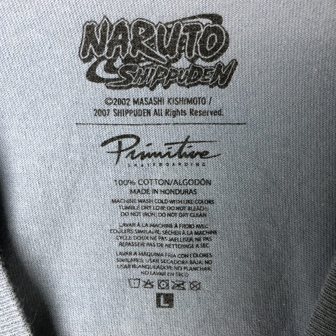 Primitive NARUTO SHIPPUDEN Orochimaru Anime Character Print T-Shirt, Men's Size L cotton Blue type light blue Vintage Second Hand