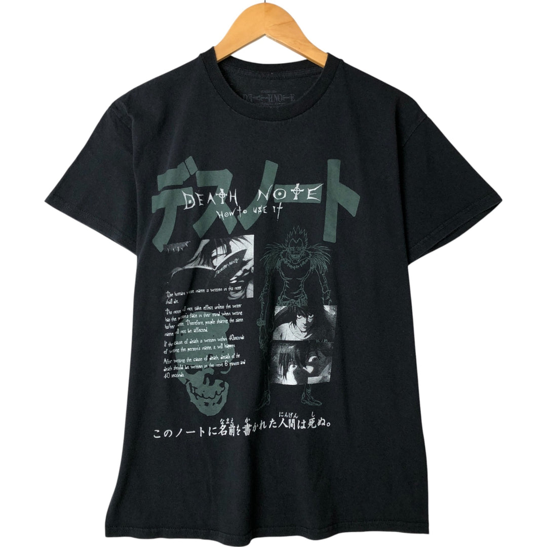 RIPPLE JUNCTION DEATH NOTE Anime Character Print T-Shirt, Men's Size M cotton black type Vintage Second Hand