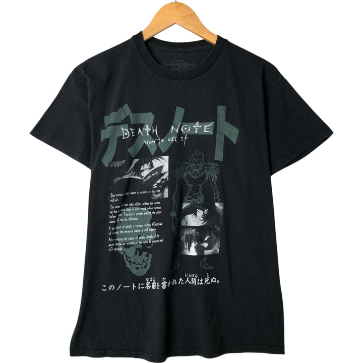 RIPPLE JUNCTION DEATH NOTE Anime Character Print T-Shirt, Men's Size M cotton black type Vintage Second Hand