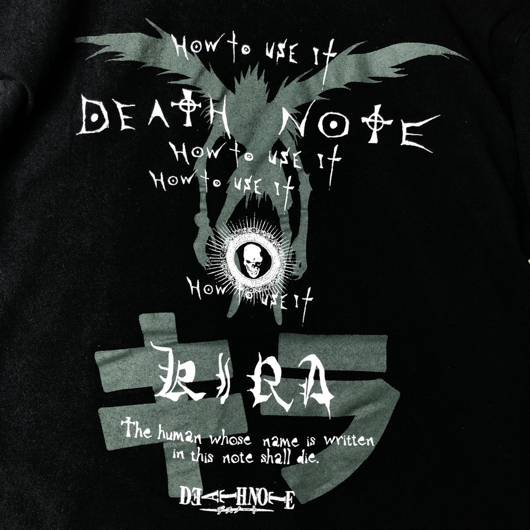 RIPPLE JUNCTION DEATH NOTE Anime Character Print T-Shirt, Men's Size M cotton black type Vintage Second Hand