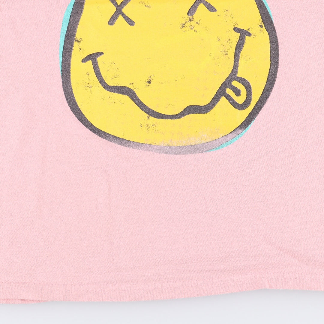 NIRVANA Nirvana Band T-shirt, Band T, Men's L size cotton pink type Vintage Second Hand