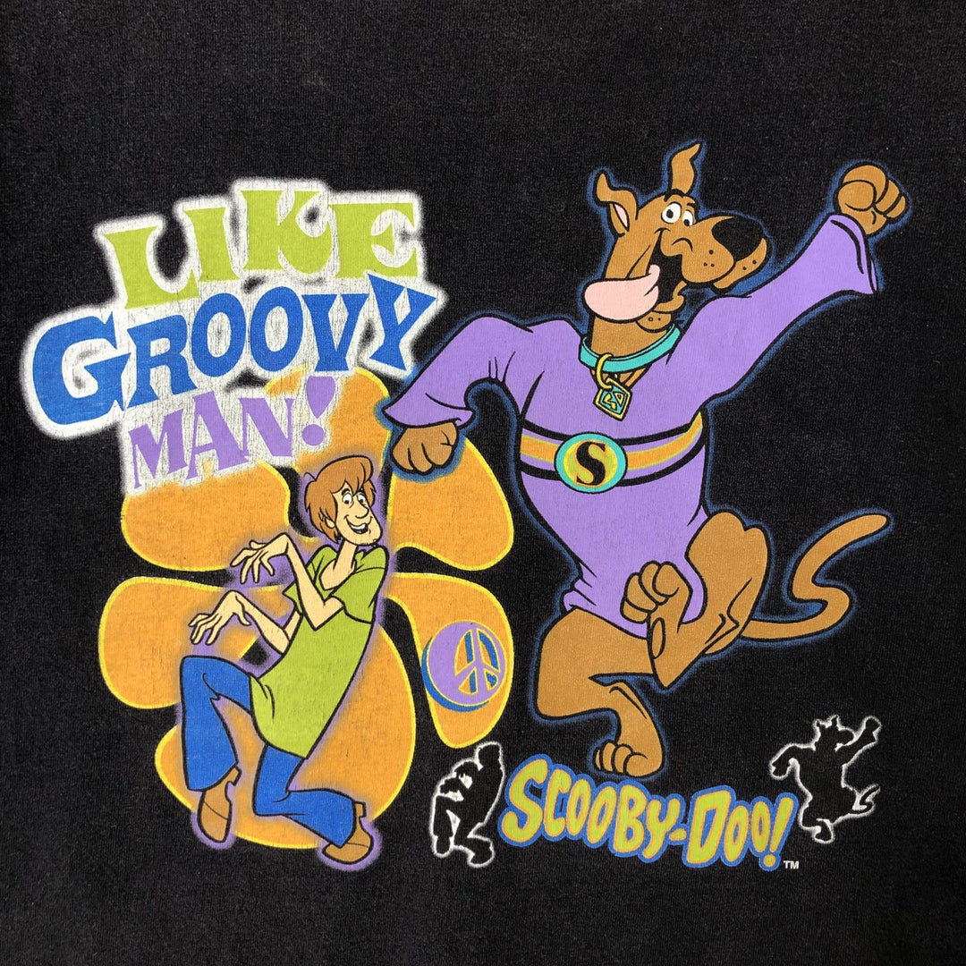 00'S Scooby-Doo WEAR Scooby-Doo character print T-shirt, men's size L cotton black type Vintage Second Hand