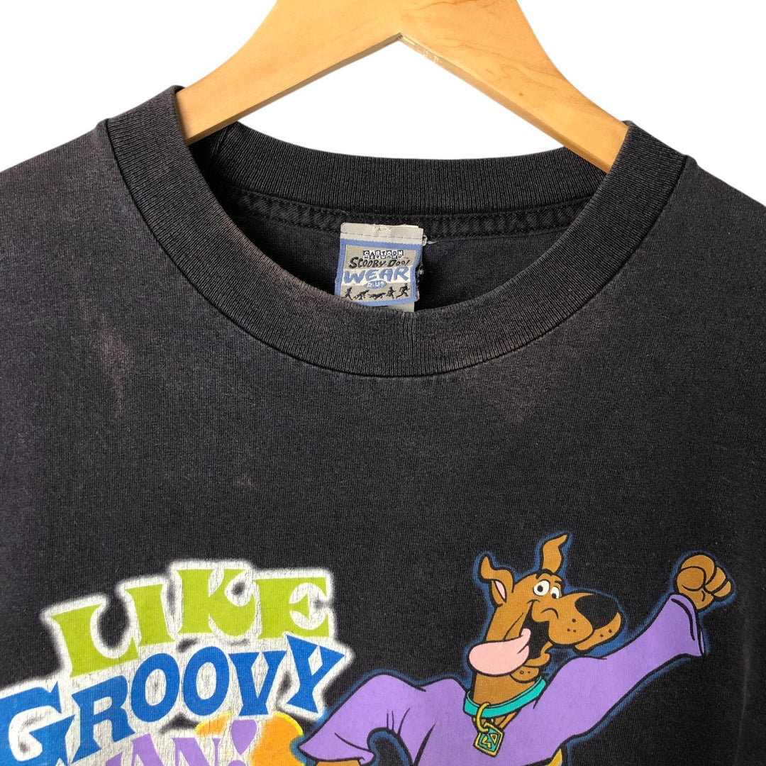 00'S Scooby-Doo WEAR Scooby-Doo character print T-shirt, men's size L cotton black type Vintage Second Hand