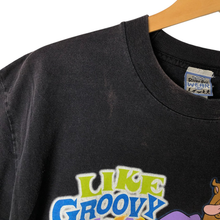 00'S Scooby-Doo WEAR Scooby-Doo character print T-shirt, men's size L cotton black type Vintage Second Hand