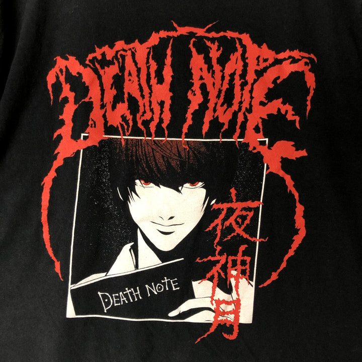 Ripple Junction Death Note Light Yagami Anime Character Print T-Shirt, Men's Size L cotton black type Vintage Second Hand