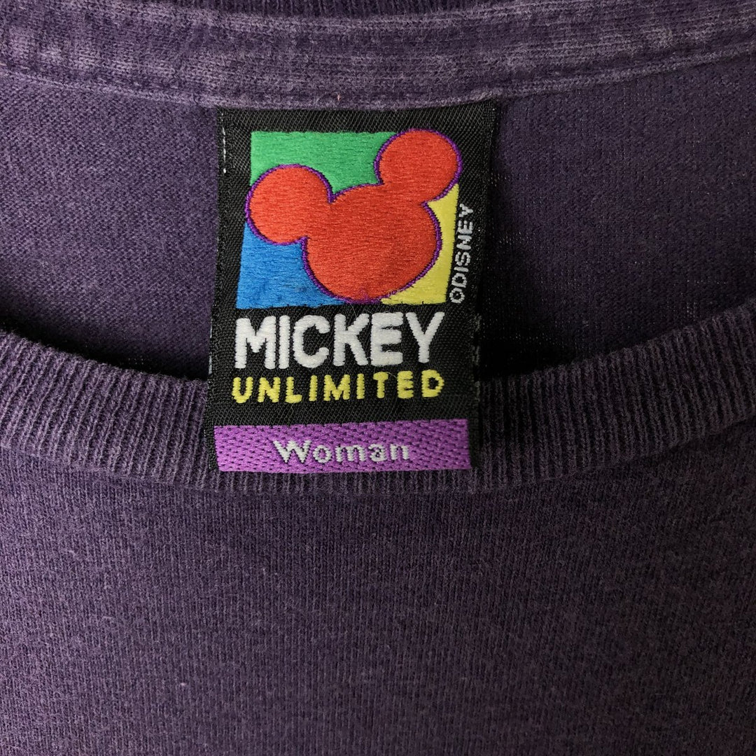Vintage 90'S MICKY UNLIMITED MICKEY MOUSE Mickey Mouse character print T-shirt, women's size XL unclear purple type Vintage Second Hand
