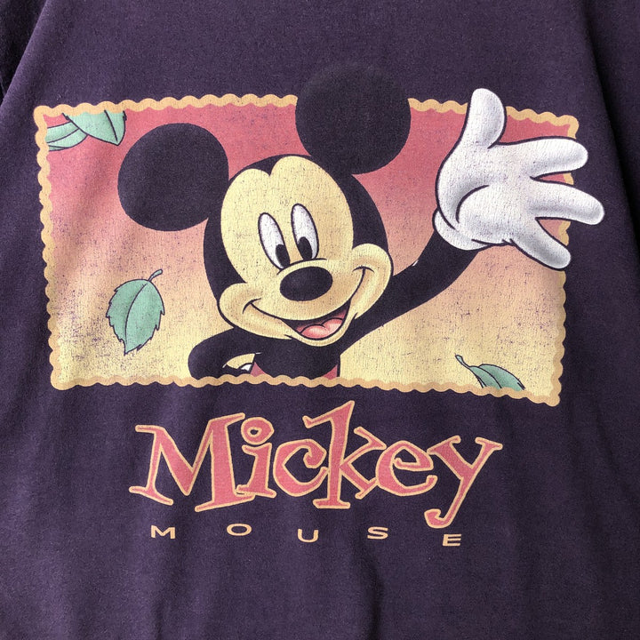 Vintage 90'S MICKY UNLIMITED MICKEY MOUSE Mickey Mouse character print T-shirt, women's size XL unclear purple type Vintage Second Hand