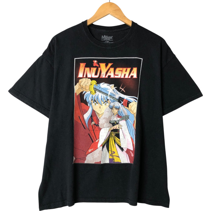 INUYASHA Inuyasha Sesshomaru Anime Character Print T-Shirt Men's XL cotton black type Vintage Second Hand