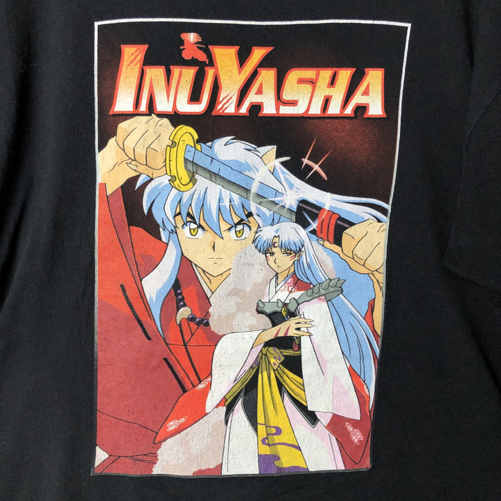 INUYASHA Inuyasha Sesshomaru Anime Character Print T-Shirt Men's XL cotton black type Vintage Second Hand