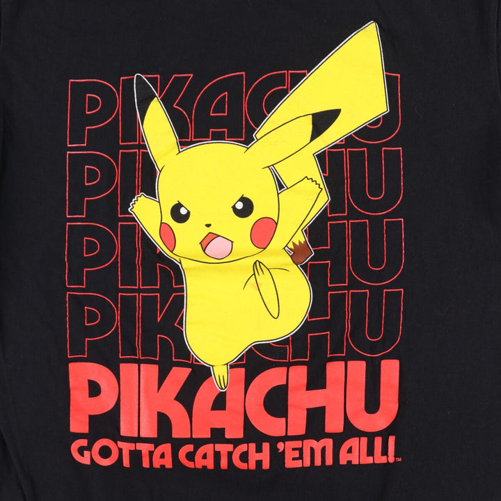 PoKeMoN Pokemon Pikachu Anime Character Print T-Shirt Men's Size L cotton black type Vintage Second Hand