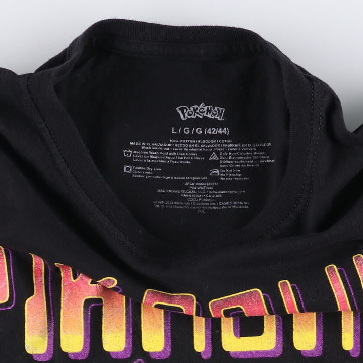 PoKeMoN Pokemon Pikachu Anime Character Print T-Shirt Men's Size L cotton black type Vintage Second Hand