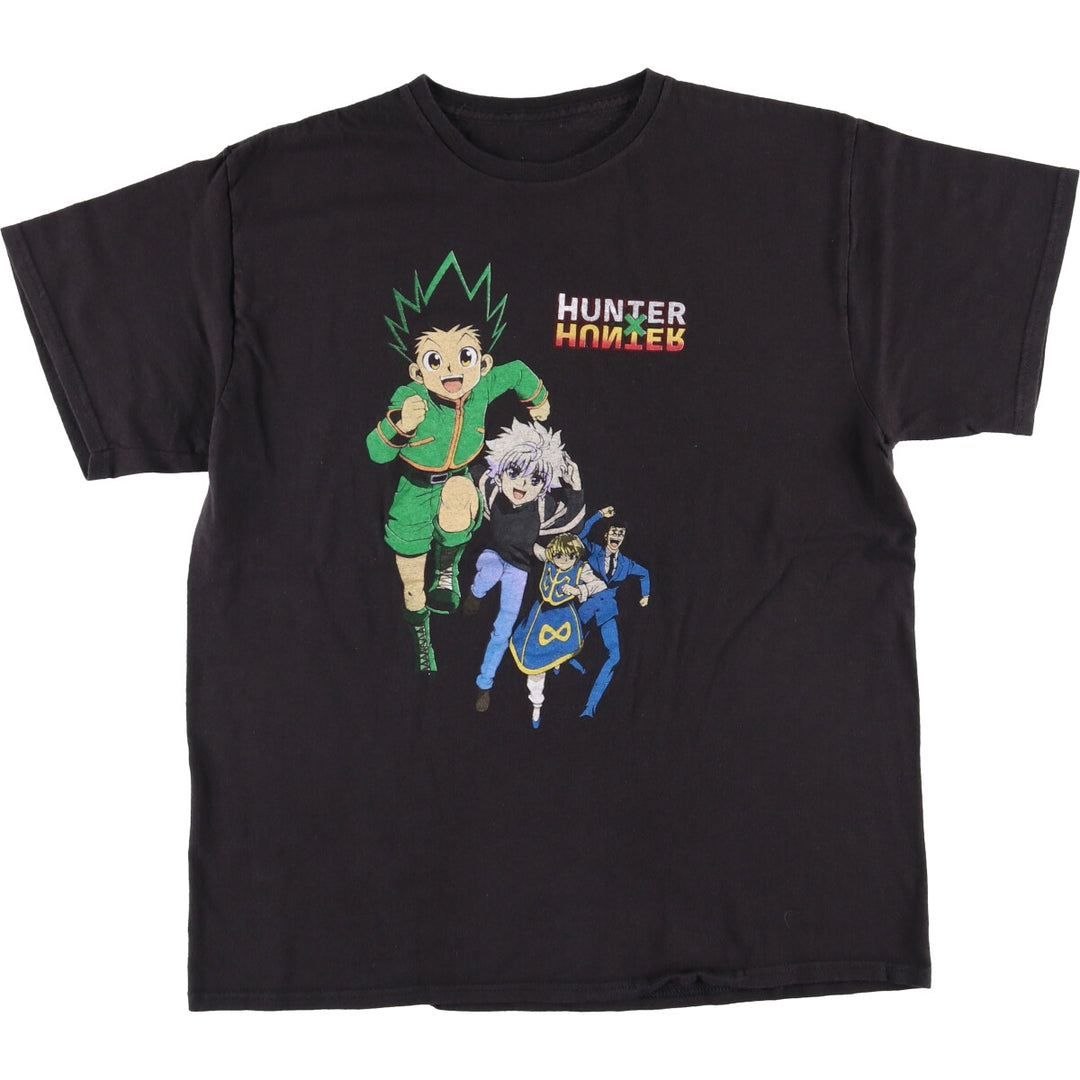 HUNTERxHUNTRE Hunter x Hunter Anime Character Print T-shirt Men's L size cotton black type Vintage Second Hand
